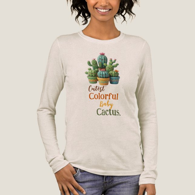 Cute Kawaii Baby Cactus Collection - Color Tri-Blend Shirt (Front)