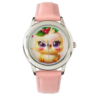 Cute Kawaii Baby Chicken with Holly Watch
