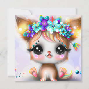 Cute Kawaii Baby Chihuahua Holiday Card