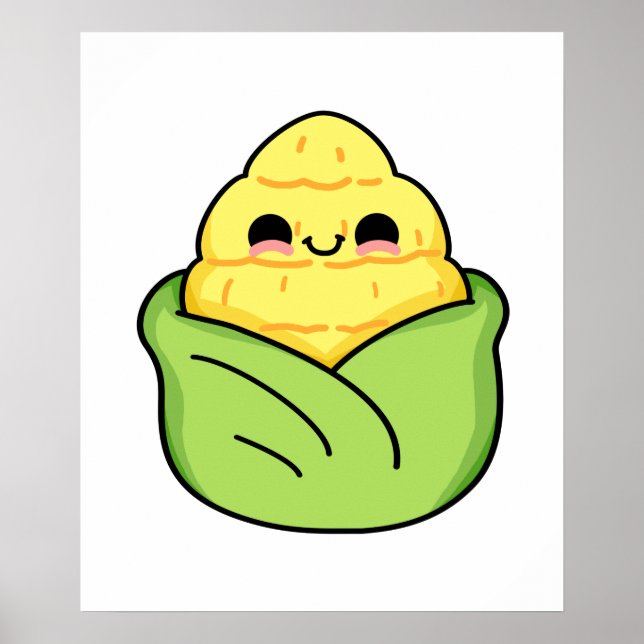Cute Kawaii Baby Corn Poster (Front)