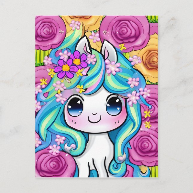 Cute Kawaii Baby Pony Postcard (Front)