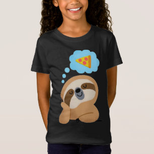Cute Kawaii Baby Sloth Dreaming About Pizza T-Shirt