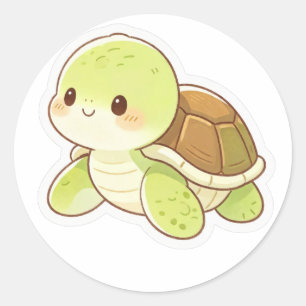 Cute Kawaii Baby Turtle Sticker   Green Sea Turtle