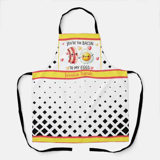 Cute Kawaii Bacon and Eggs Apron (Front)