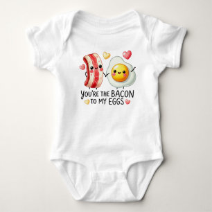 Cute Kawaii Bacon and Eggs Baby Bodysuit