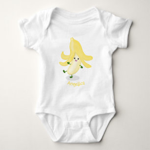 Cute kawaii banana cartoon baby bodysuit