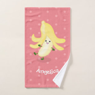 Cute kawaii banana cartoon bath towel set