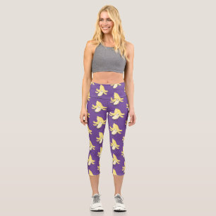 Cute kawaii banana cartoon capri leggings