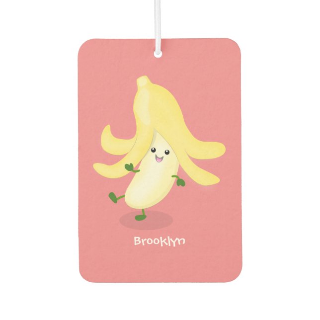 Cute kawaii banana cartoon  car air freshener (Front)