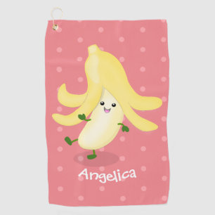 Cute kawaii banana cartoon golf towel