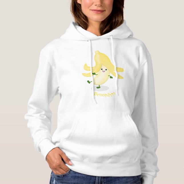 Cute kawaii banana cartoon hoodie (Front)