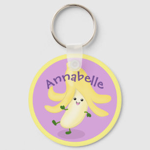Cute kawaii banana cartoon illustration key ring