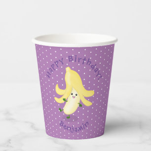 Cute kawaii banana cartoon paper cups
