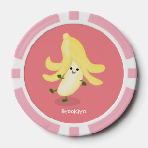 Cute kawaii banana cartoon poker chips