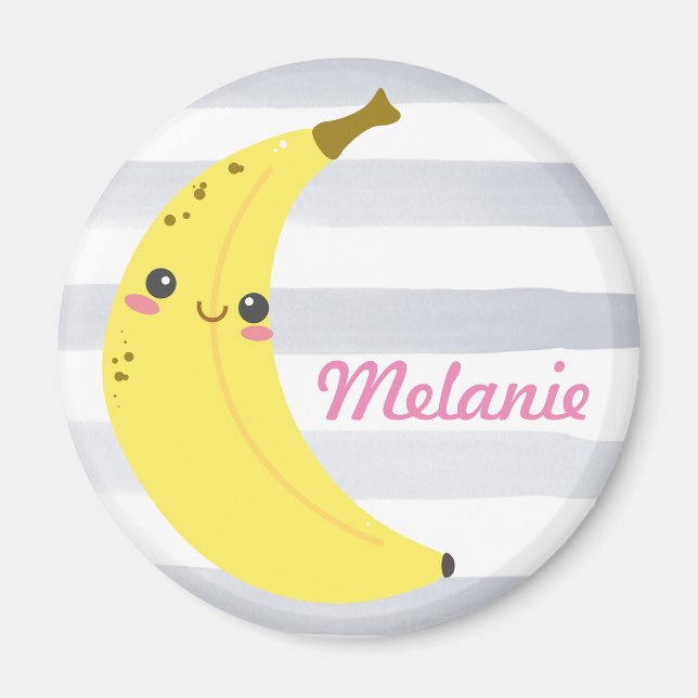 Cute Kawaii Banana Personalised Magnet (Front)