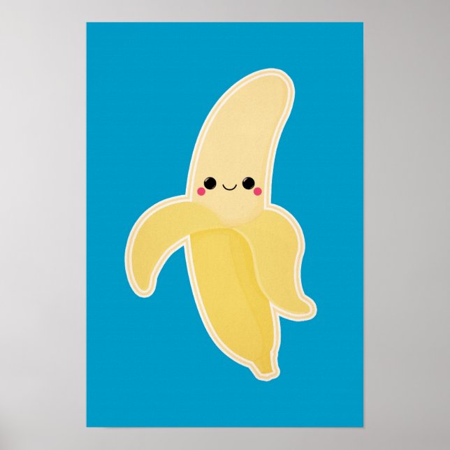 Cute Kawaii Banana Poster (Front)