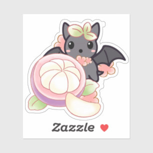 Cute Kawaii Bat with Exotic Mangosteen