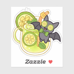 Cute Kawaii Bat with Lemonade Cocktail