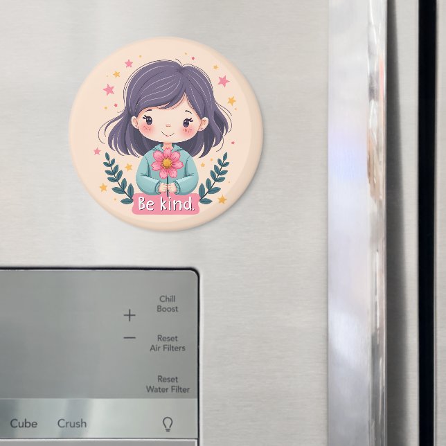 Cute Kawaii "Be Kind" Illustration Magnet (In Situ (Fridge))