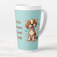 Cute Kawaii Beagle with Hearts Playful Dog Art