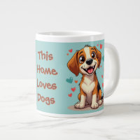 Cute Kawaii Beagle with Hearts Playful Dog