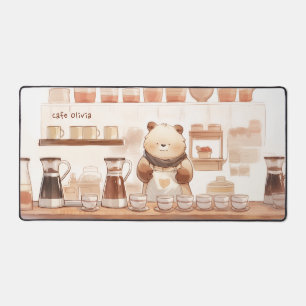 Cute Kawaii Bear Coffee Cafe Desk Mat