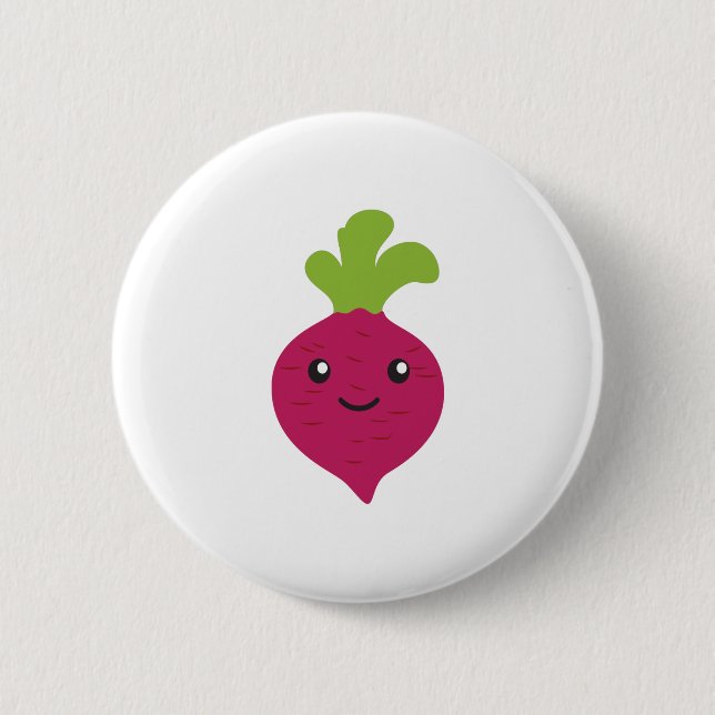Cute Kawaii Beet 6 Cm Round Badge (Front)