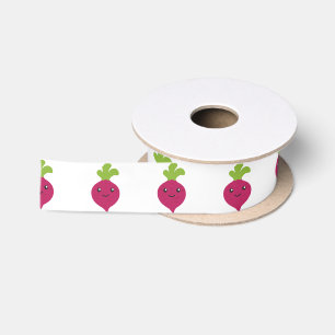 Cute Kawaii Beet Satin Ribbon
