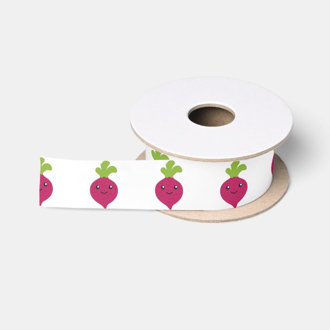 Cute Kawaii Beet Satin Ribbon (Spool)