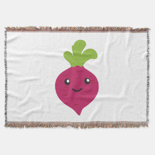 Cute Kawaii Beet Throw Blanket