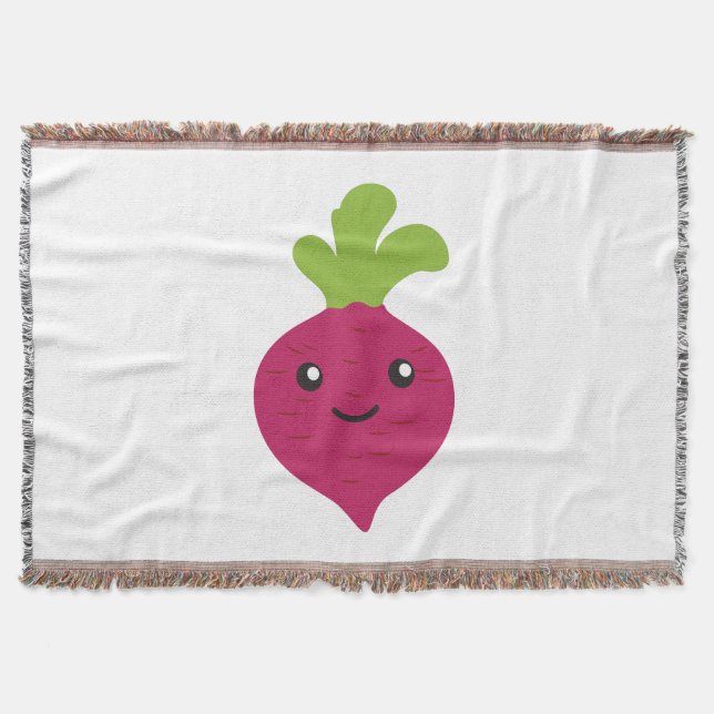 Cute Kawaii Beet Throw Blanket (Front)