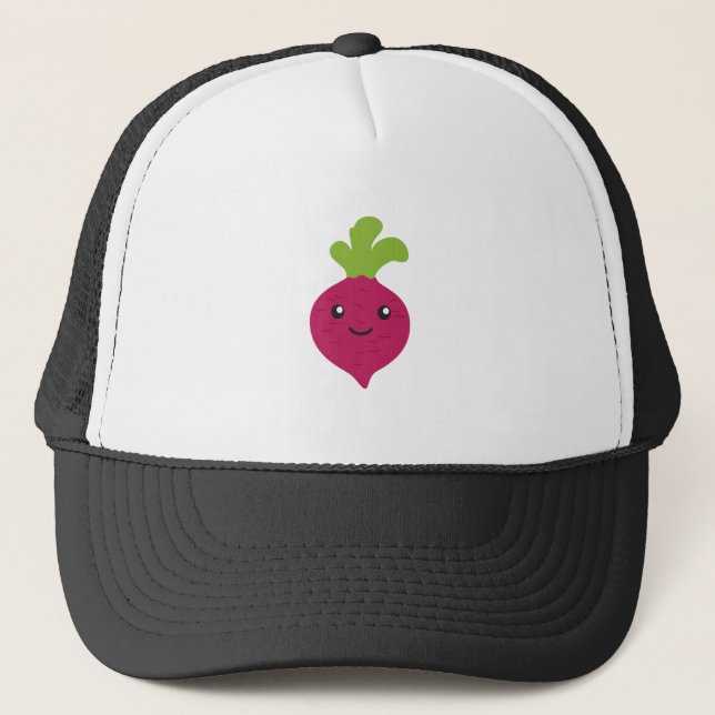 Cute Kawaii Beet Trucker Hat (Front)