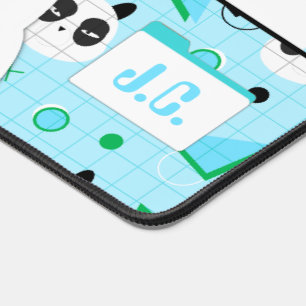 Cute Kawaii Blue Panda Bear Desk Mat