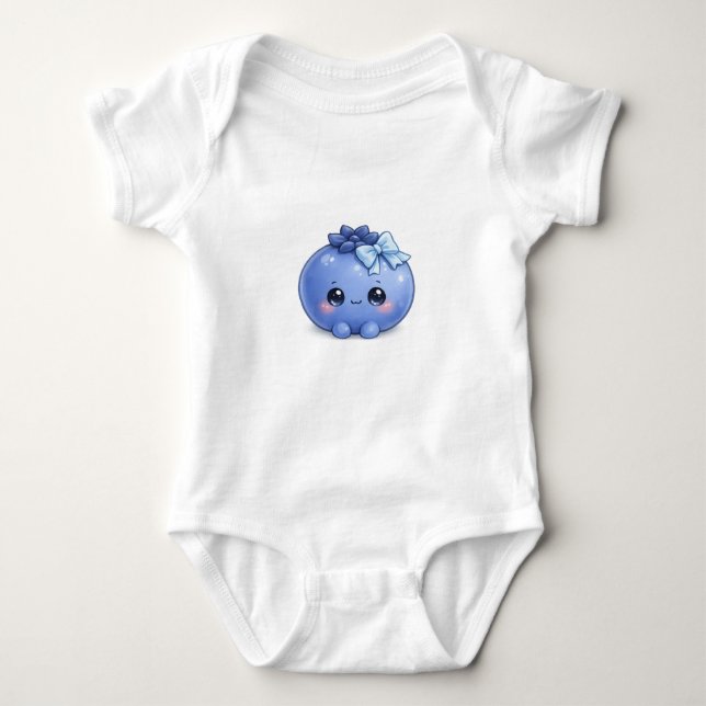 Cute Kawaii Blueberry Baby Bodysuit (Front)
