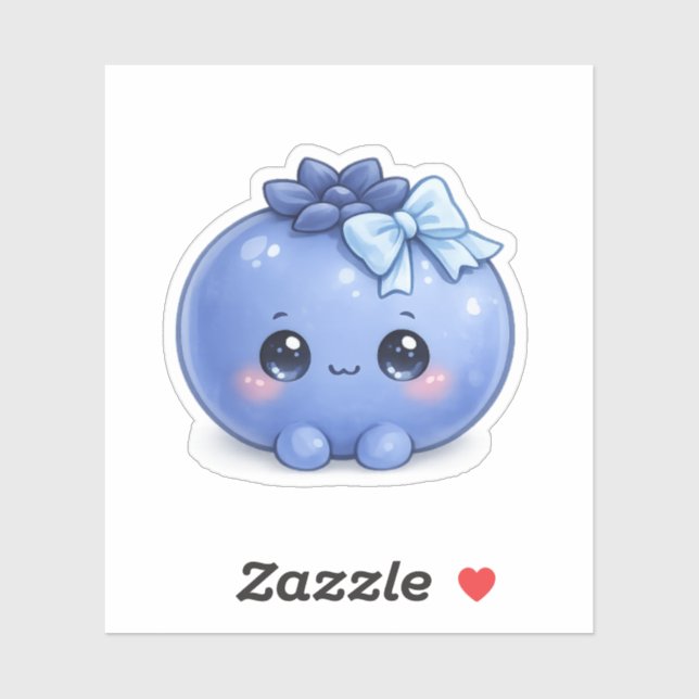 Cute Kawaii Blueberry Vinyl Sticker (Sheet)