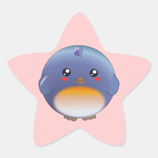 Cute kawaii bluebird stickers