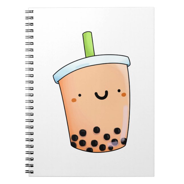 Cute Kawaii Boba Tea Notebook (Front)