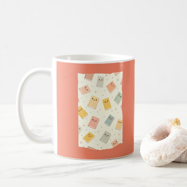 Cute Kawaii Books Mug (With Donut)