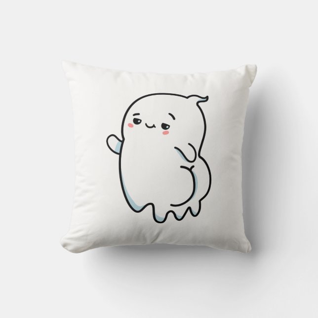Cute Kawaii Bootylicious Ghost Cushion (Front)