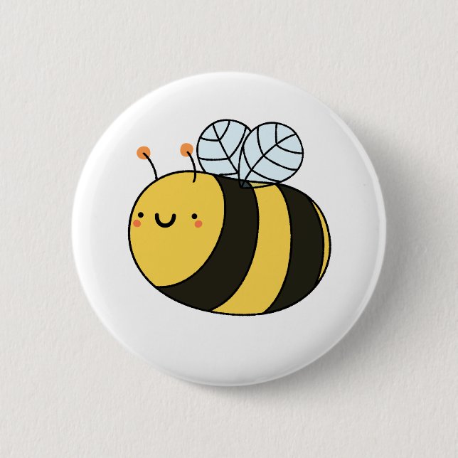 Cute Kawaii Bumble Bee 6 Cm Round Badge (Front)