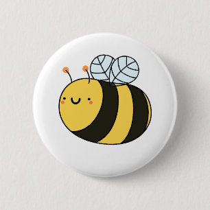 Cute Kawaii Bumble Bee 6 Cm Round Badge