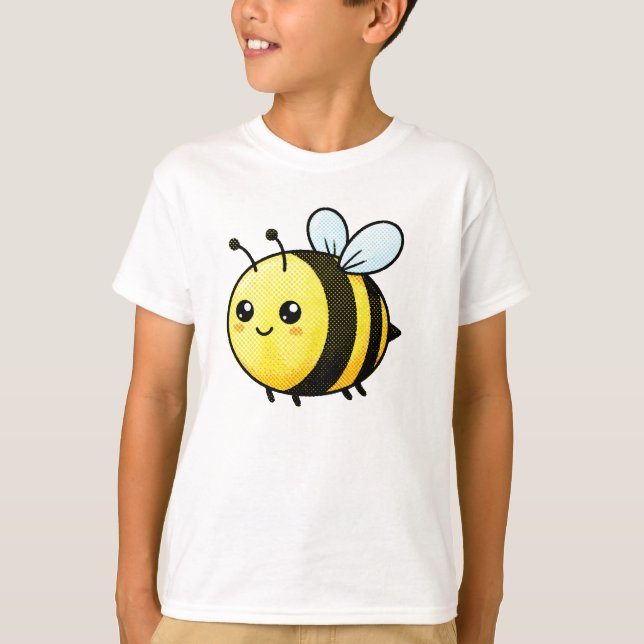 Cute Kawaii Bumblebee Cartoon Kids T-Shirt (Front)