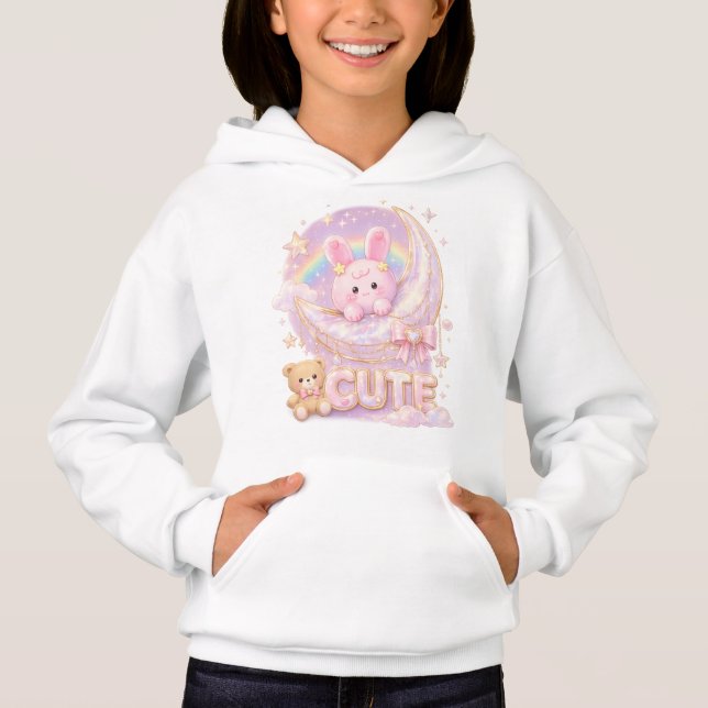 Cute Kawaii Bunny Moon T-Shirt ⭐ (Front)