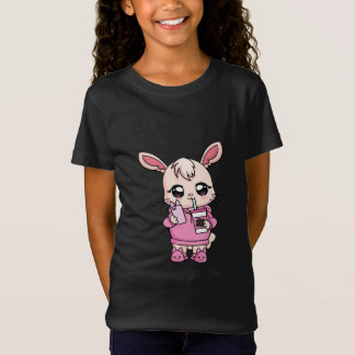Cute Kawaii Bunny Pink Boba Tea Rabbit Easter Gift T-Shirt