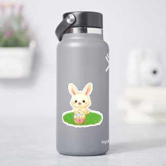 Cute Kawaii Bunny with Easter Eggs Sticker 