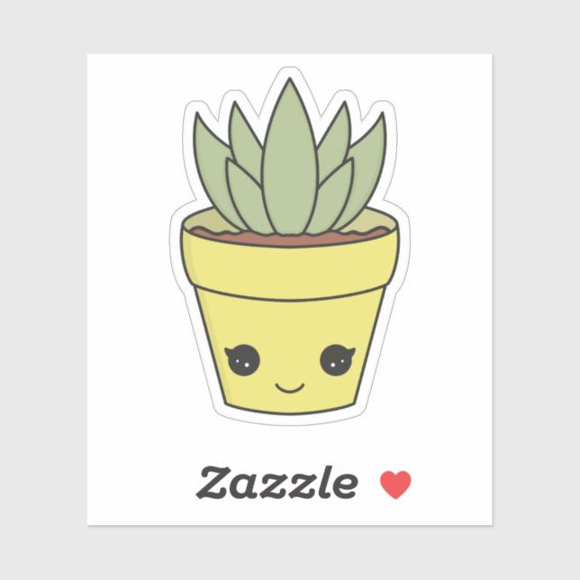 Cute Kawaii Cactus Succulent Sticker (Sheet)