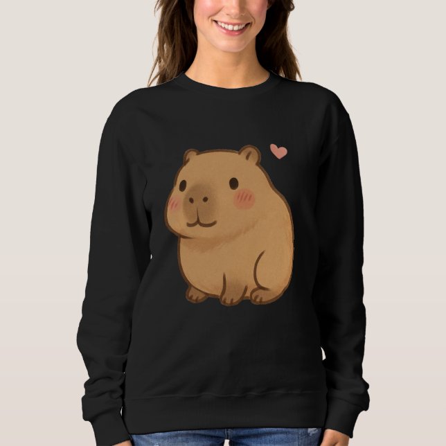 Cute Kawaii Capybara Adorable Animal, Lover Chibi  Sweatshirt (Front)