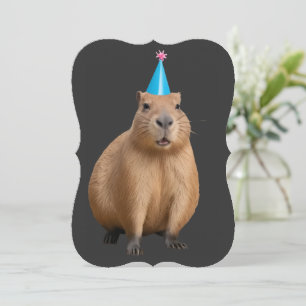 Cute Kawaii Capybara Aesthetic Illustration Invitation