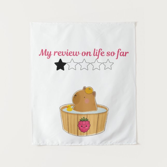 Cute kawaii capybara cartoon design  tapestry (Front)