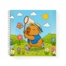 Cute Kawaii Capybara Personalised Name Spiral Note